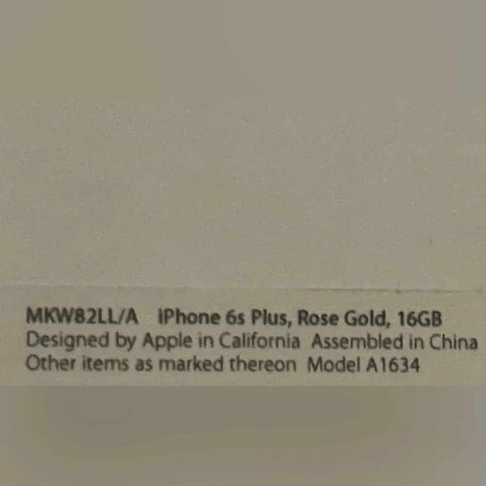 Unlocked Apple iPhone 6S Plus Original Box, Charger Cord,Plug 16 GB Rose Gold